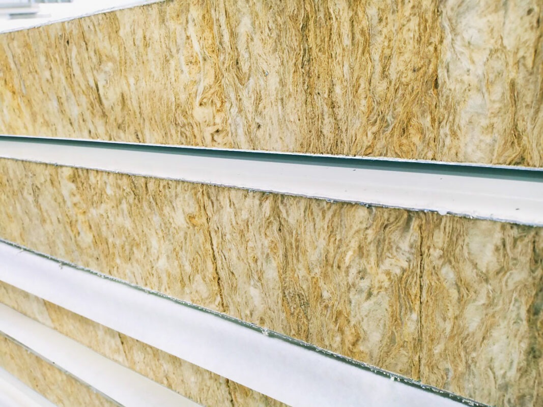 ภาพแสดงลักษณะของแผ่นฉนวนกันความร้อน Rockwool ร็อควูล