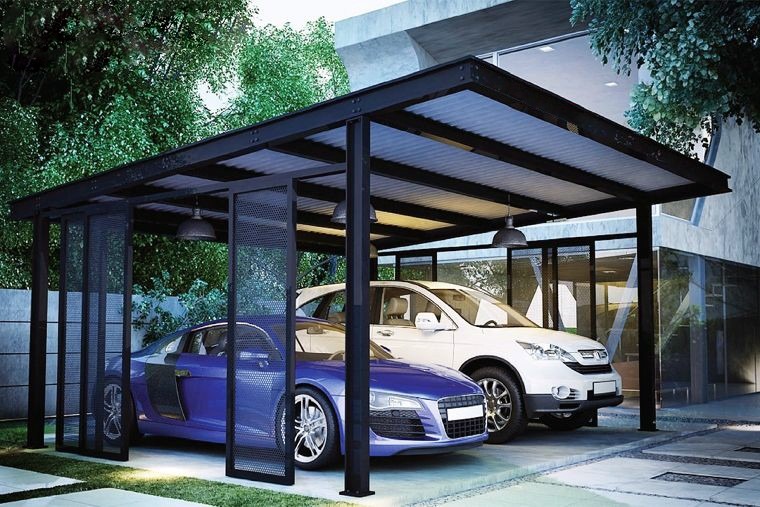 โรงจอดรถแบบตั้งเสาใหม่ทั้งหมด